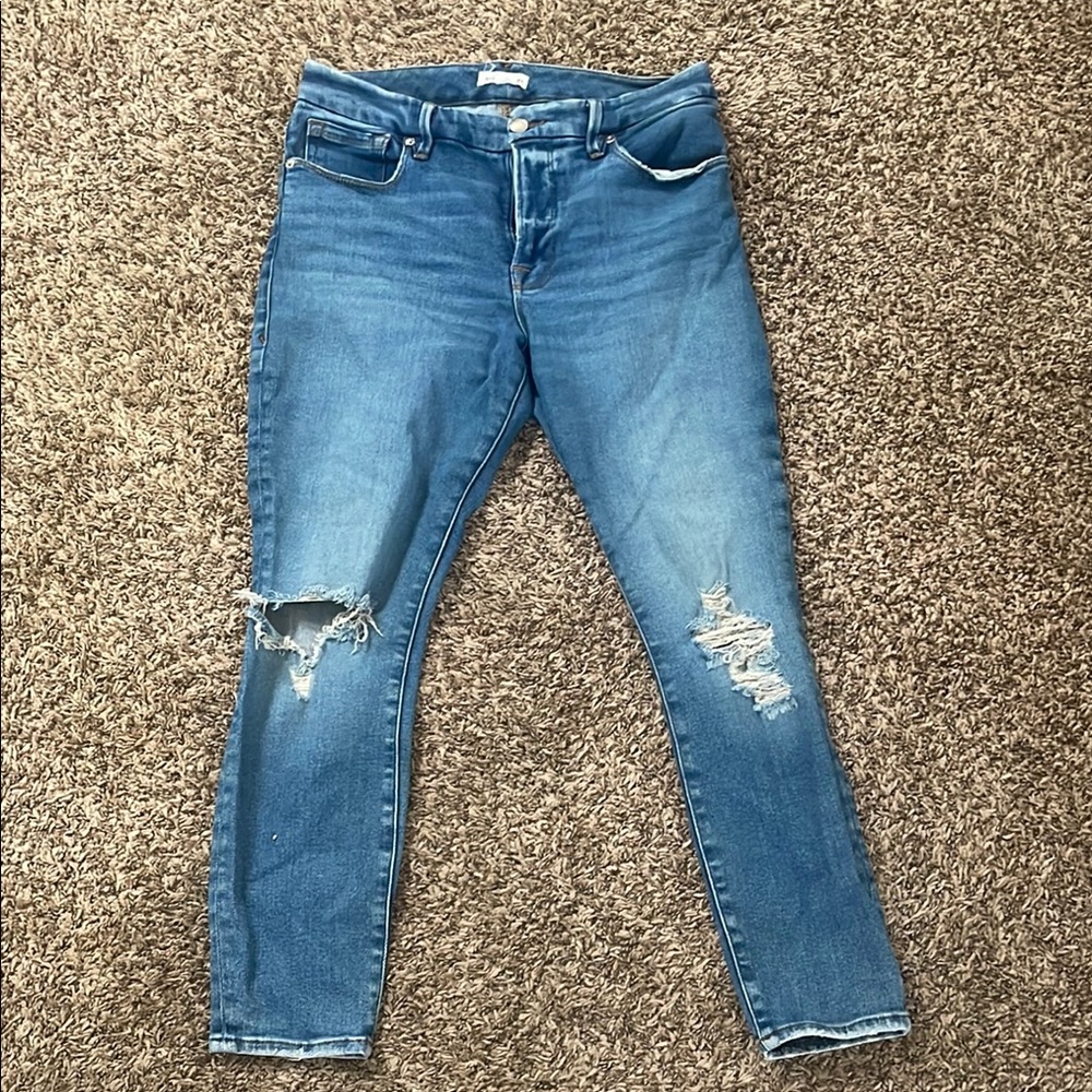 Good American Blue Distressed Women's Jeans